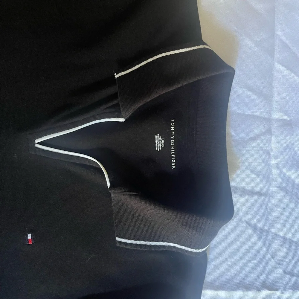 Tommy Hilfiger Women's Stretch Cotton Black Polo Dress Size L - Picture 2 of 7